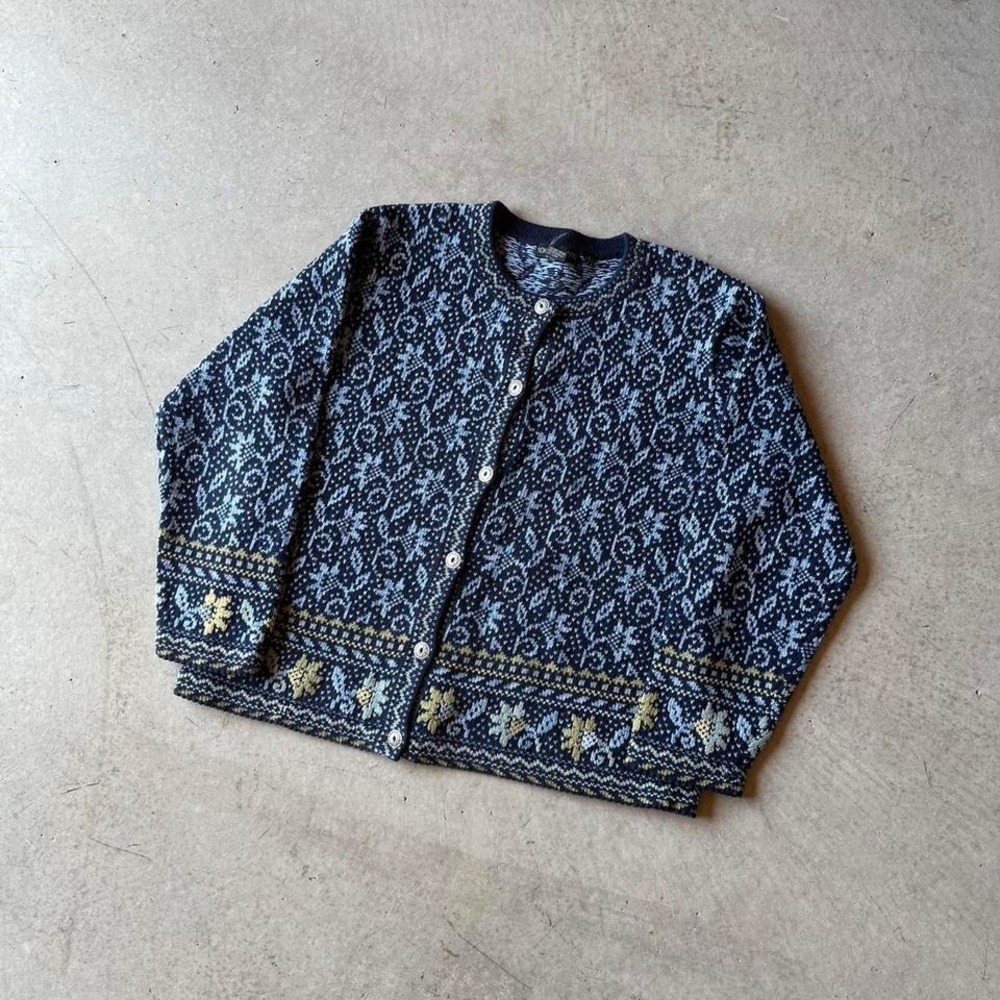 Vintage Nomadic Traders Patterned Knit Cardigan Size Large
